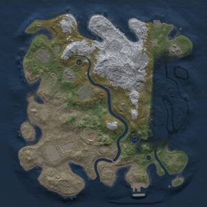 Thumbnail Rust Map: Procedural Map, Size: 3500, Seed: 1160231018, 13 Monuments