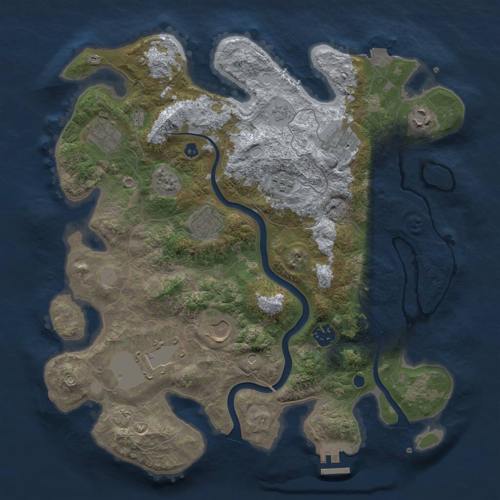 Rust Map: Procedural Map, Size: 3500, Seed: 1160231018, 13 Monuments