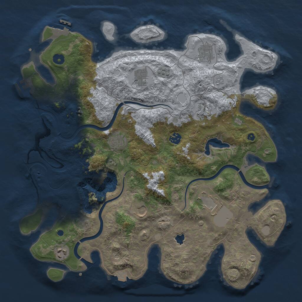 Rust Map: Procedural Map, Size: 4000, Seed: 5155, 15 Monuments