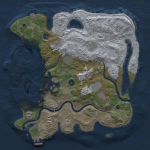 Thumbnail Rust Map: Procedural Map, Size: 3750, Seed: 1401624017, 16 Monuments