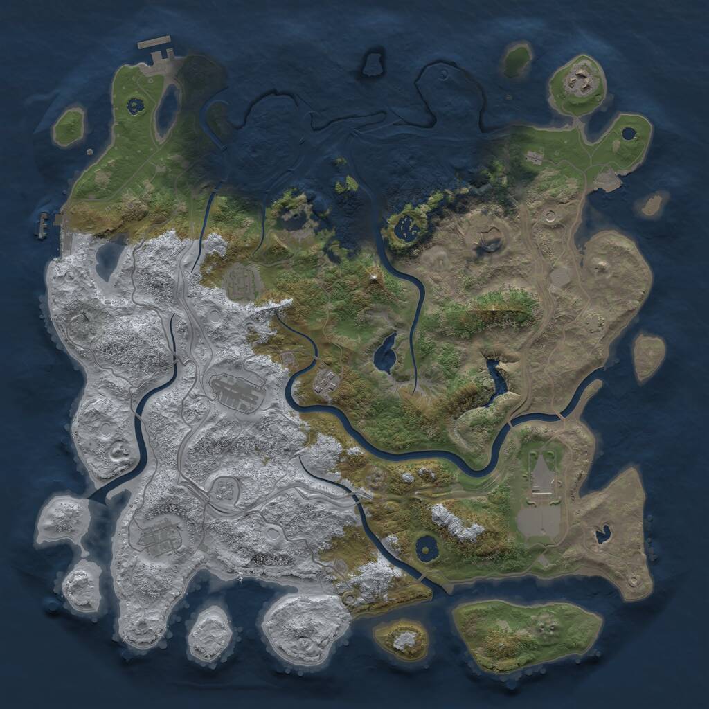 Rust Map: Procedural Map, Size: 4300, Seed: 875910148, 15 Monuments