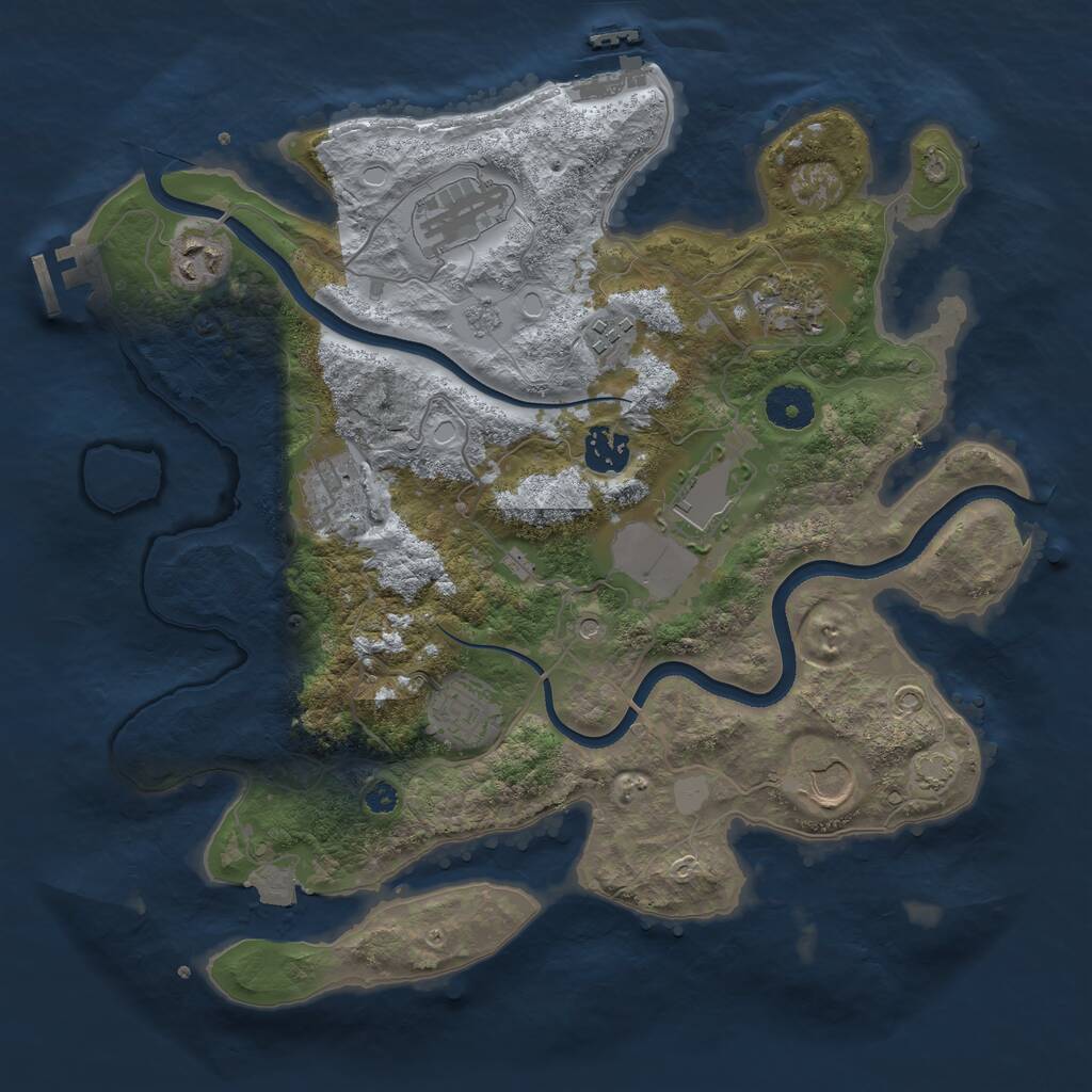 Rust Map: Procedural Map, Size: 3500, Seed: 1078792734, 15 Monuments