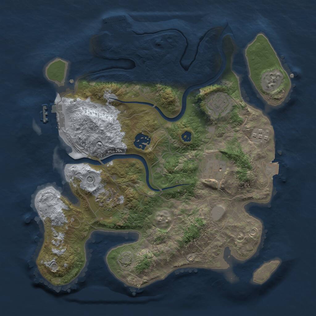 Rust Map: Procedural Map, Size: 3000, Seed: 29070, 10 Monuments