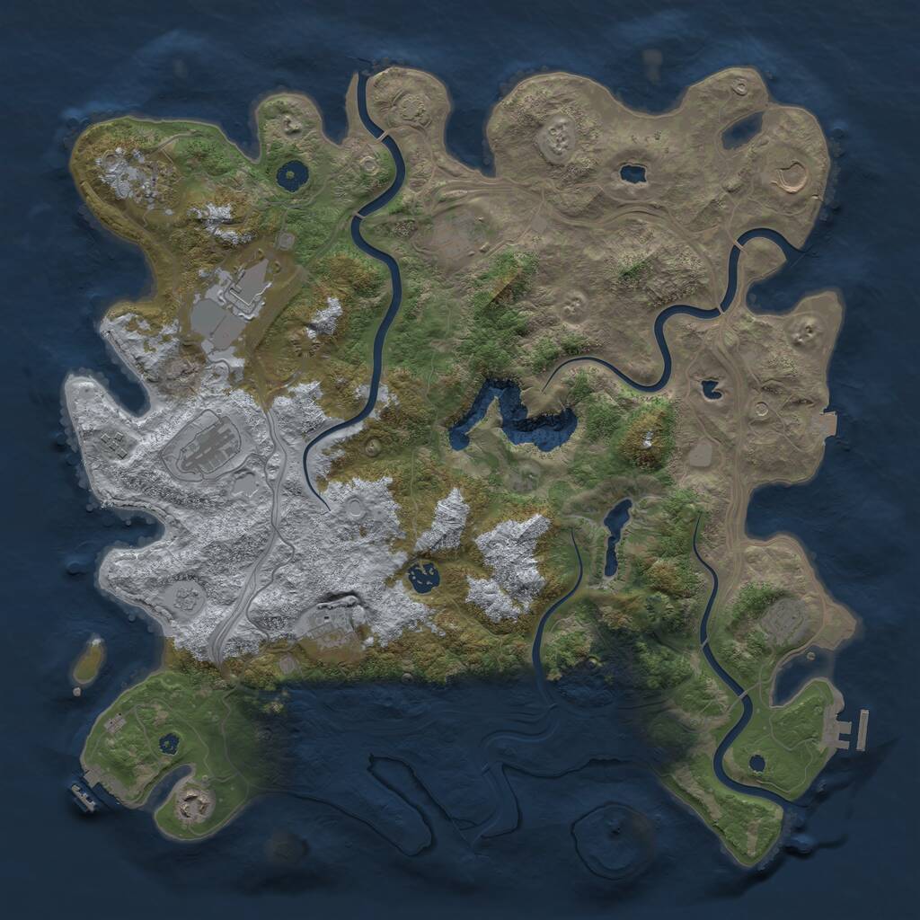 Rust Map: Procedural Map, Size: 4500, Seed: 1086626545, 16 Monuments