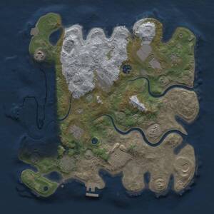 Thumbnail Rust Map: Procedural Map, Size: 3500, Seed: 1256930222, 16 Monuments