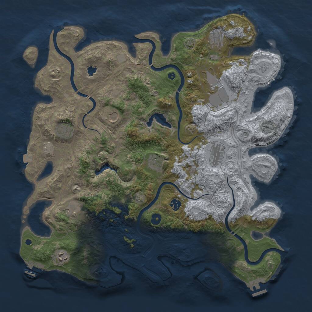 Rust Map: Procedural Map, Size: 4250, Seed: 1582245402, 16 Monuments