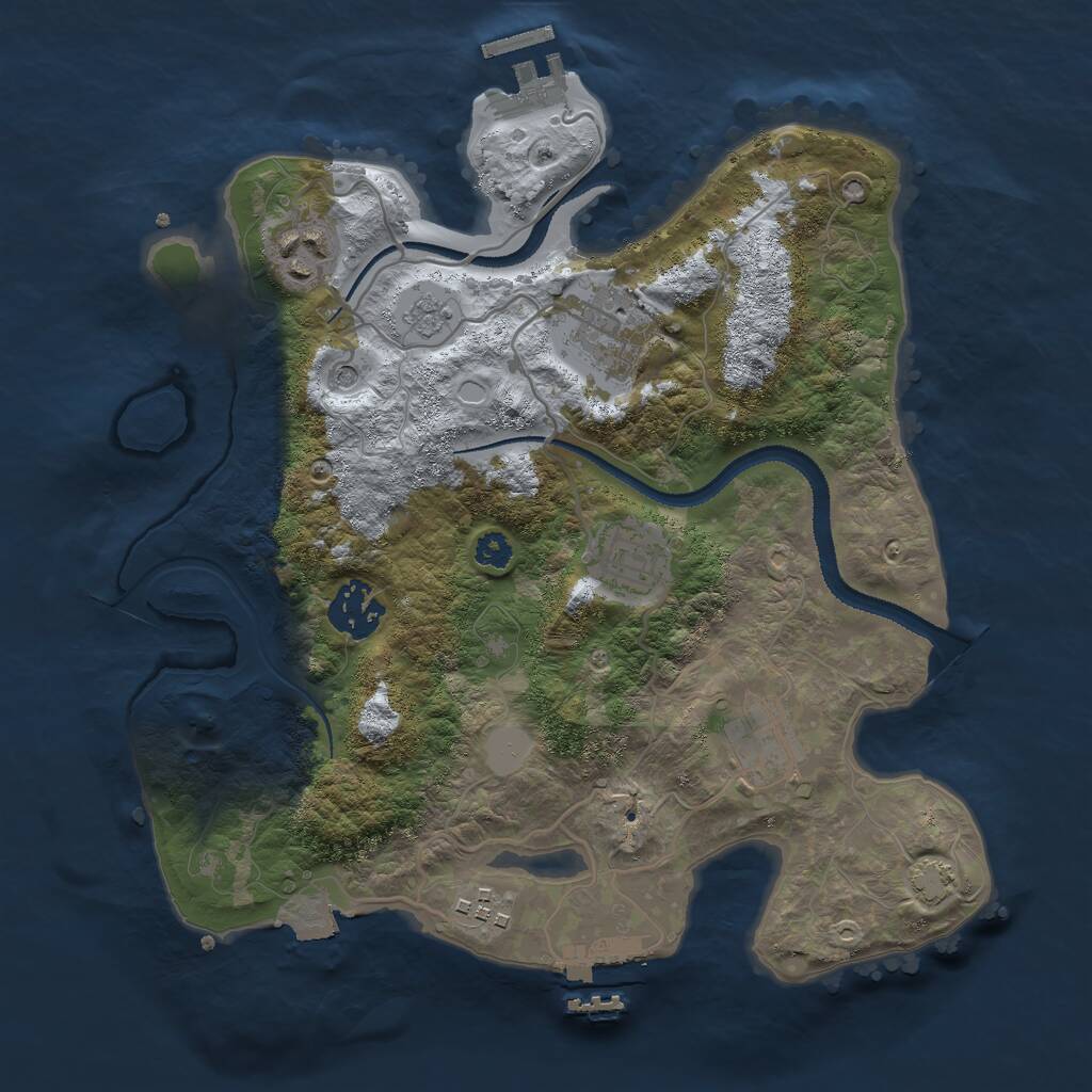 Rust Map: Procedural Map, Size: 3000, Seed: 866296802, 12 Monuments