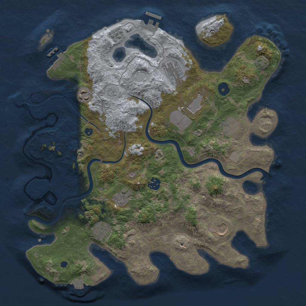 Rust Map: Procedural Map, Size: 3750, Seed: 1517140513, 15 Monuments