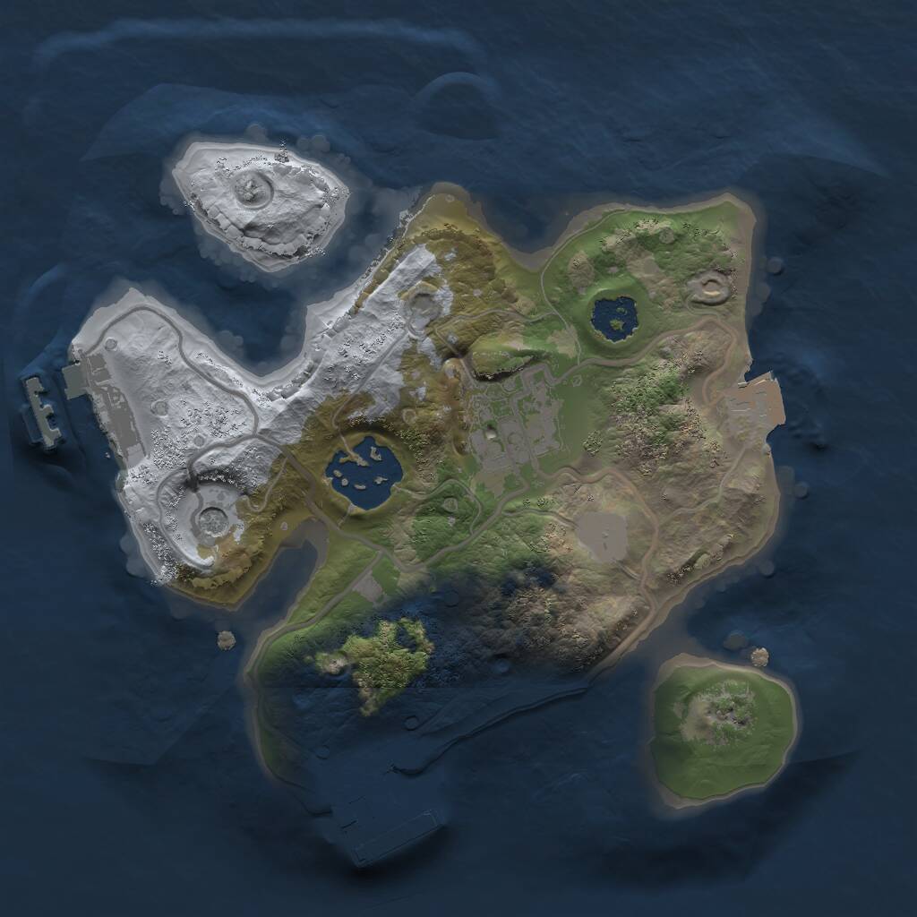 Rust Map: Procedural Map, Size: 2000, Seed: 5124510, 6 Monuments
