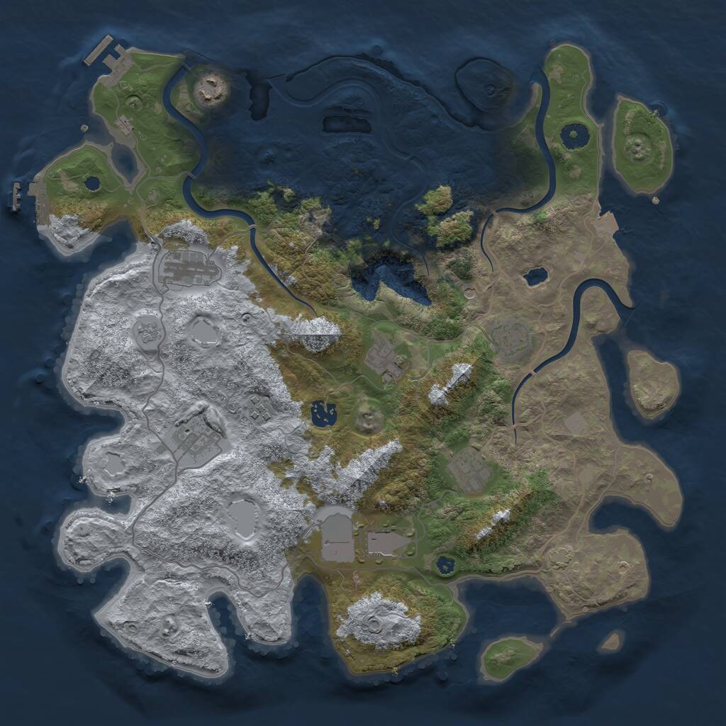 Rust Map: Procedural Map, Size: 4000, Seed: 1072158258, 15 Monuments