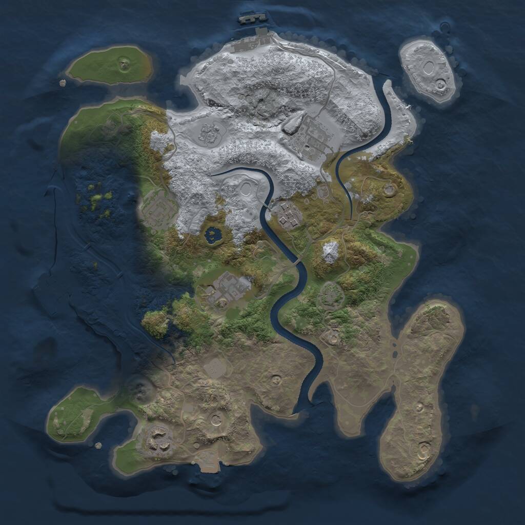 Rust Map: Procedural Map, Size: 3100, Seed: 1953440095, 11 Monuments