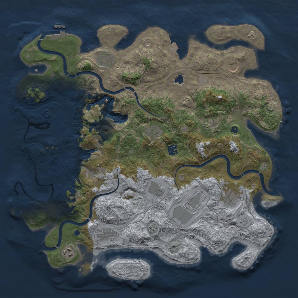 Rust Map: Procedural Map, Size: 4250, Seed: 728143434, 17 Monuments