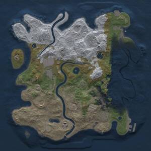 Thumbnail Rust Map: Procedural Map, Size: 3500, Seed: 30094060, 13 Monuments