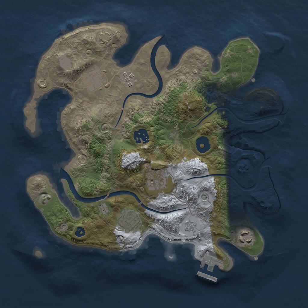 Rust Map: Procedural Map, Size: 3000, Seed: 901882194, 11 Monuments
