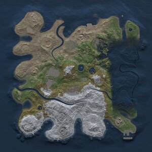 Thumbnail Rust Map: Procedural Map, Size: 3500, Seed: 14896, 14 Monuments