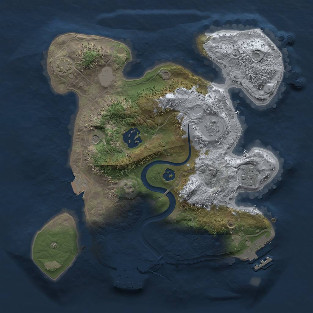 Rust Map: Procedural Map, Size: 2500, Seed: 98718646, 8 Monuments