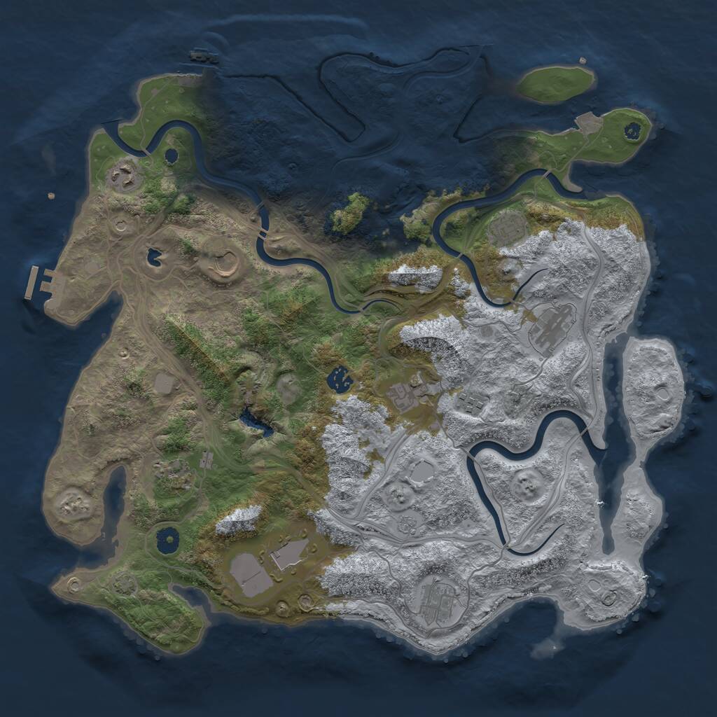 Rust Map: Procedural Map, Size: 4250, Seed: 204540, 16 Monuments