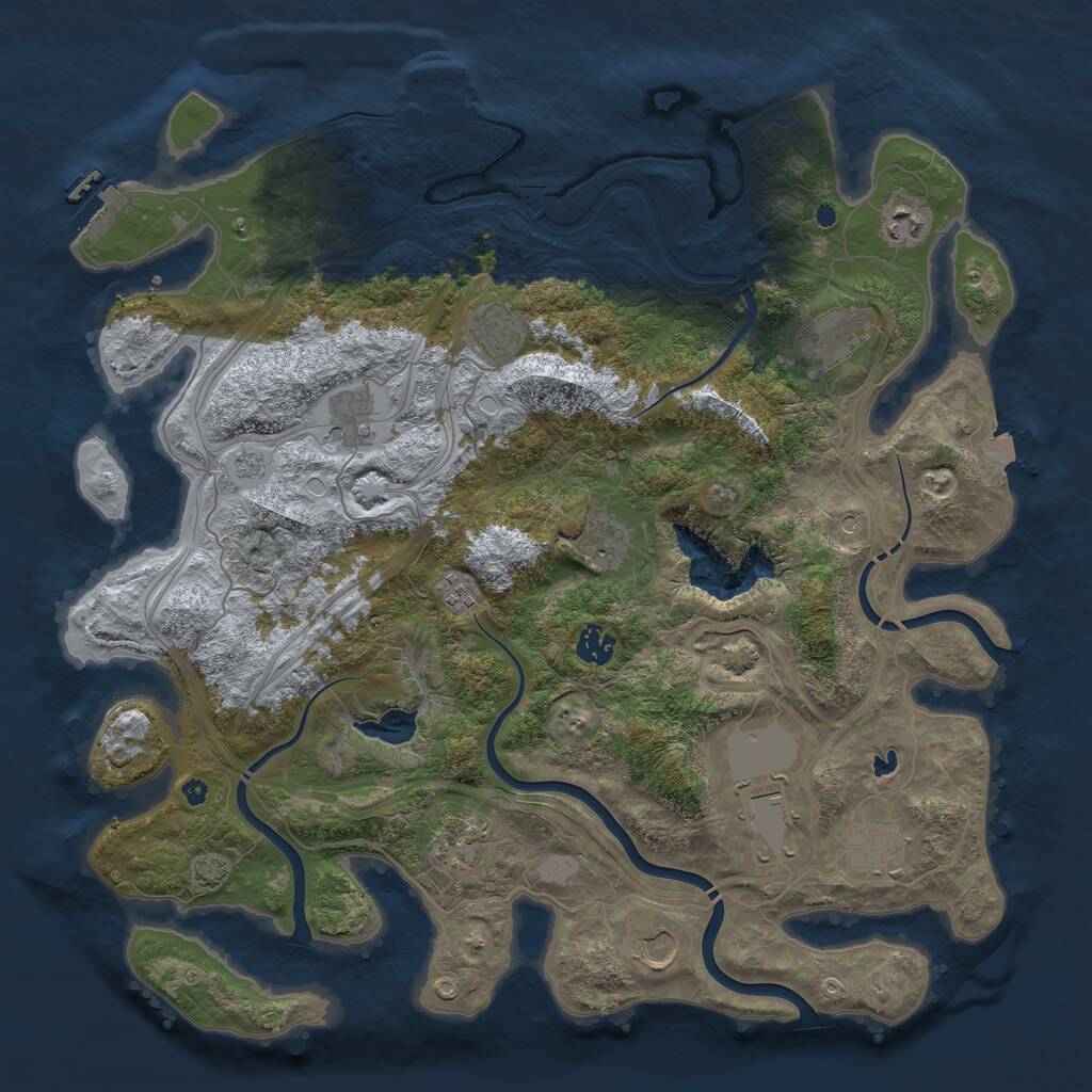 Rust Map: Procedural Map, Size: 4250, Seed: 959356764, 17 Monuments
