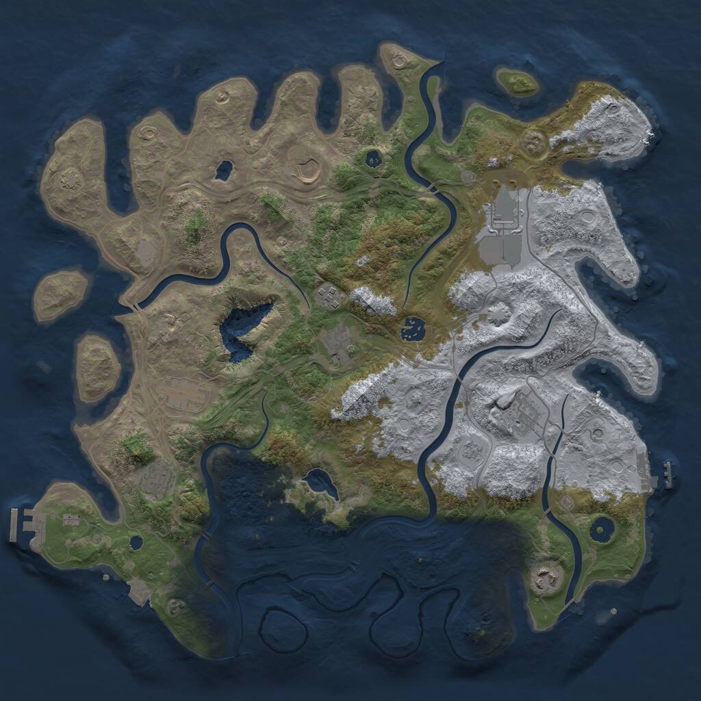Rust Map: Procedural Map, Size: 4250, Seed: 20454, 15 Monuments