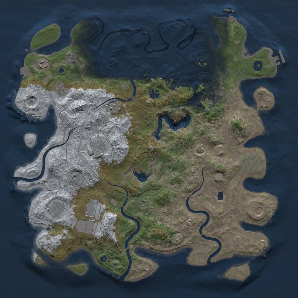 Rust Map: Procedural Map, Size: 4450, Seed: 1871839480, 17 Monuments