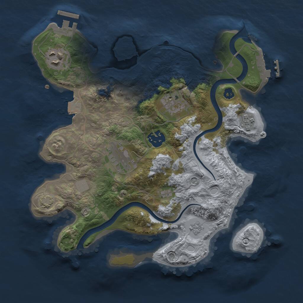 Rust Map: Procedural Map, Size: 2800, Seed: 1815464639, 11 Monuments