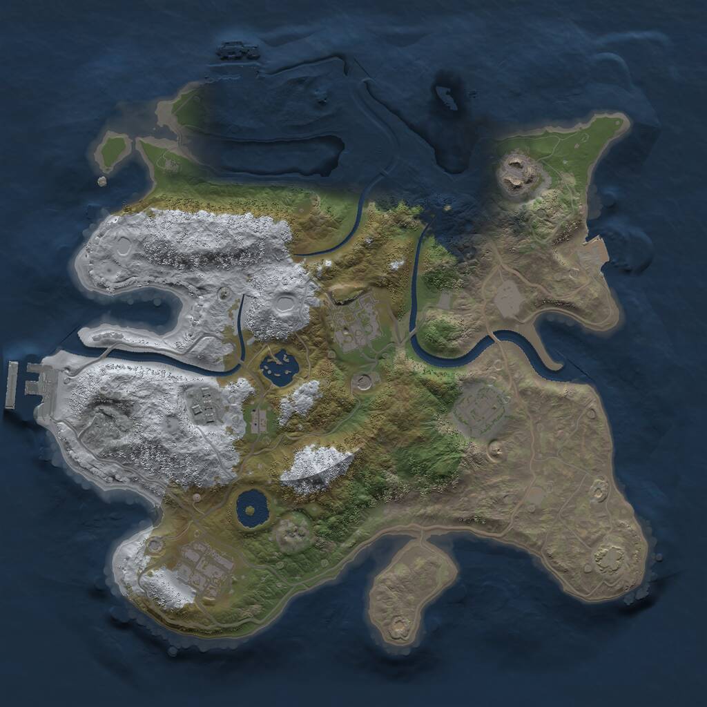 Rust Map: Procedural Map, Size: 3000, Seed: 829380, 11 Monuments