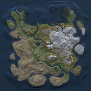 Thumbnail Rust Map: Procedural Map, Size: 3500, Seed: 2030057230, 11 Monuments