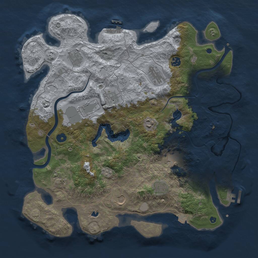 Rust Map: Procedural Map, Size: 4000, Seed: 5287134, 17 Monuments