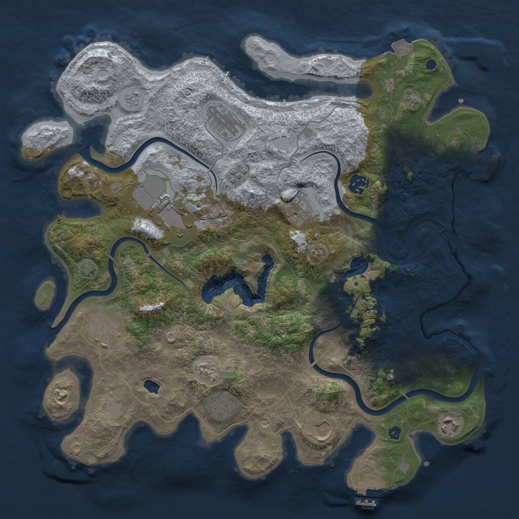 Rust Map: Procedural Map, Size: 4000, Seed: 252254162, 15 Monuments