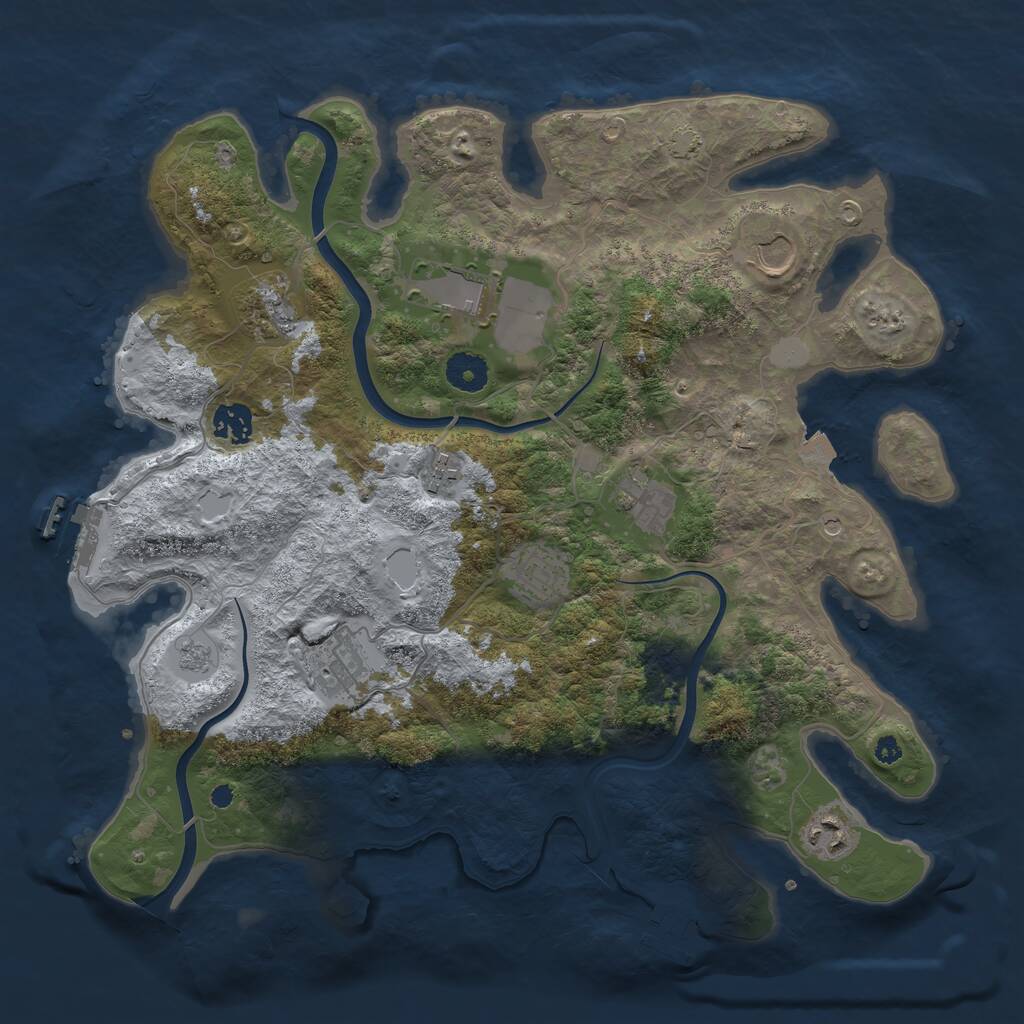 Rust Map: Procedural Map, Size: 3750, Seed: 570811505, 15 Monuments