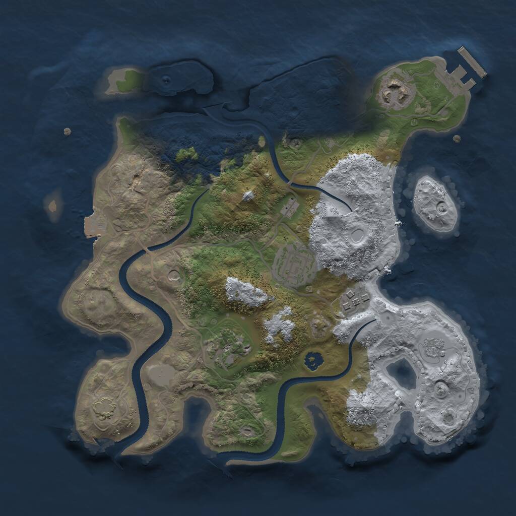 Rust Map: Procedural Map, Size: 2800, Seed: 1659299164, 9 Monuments