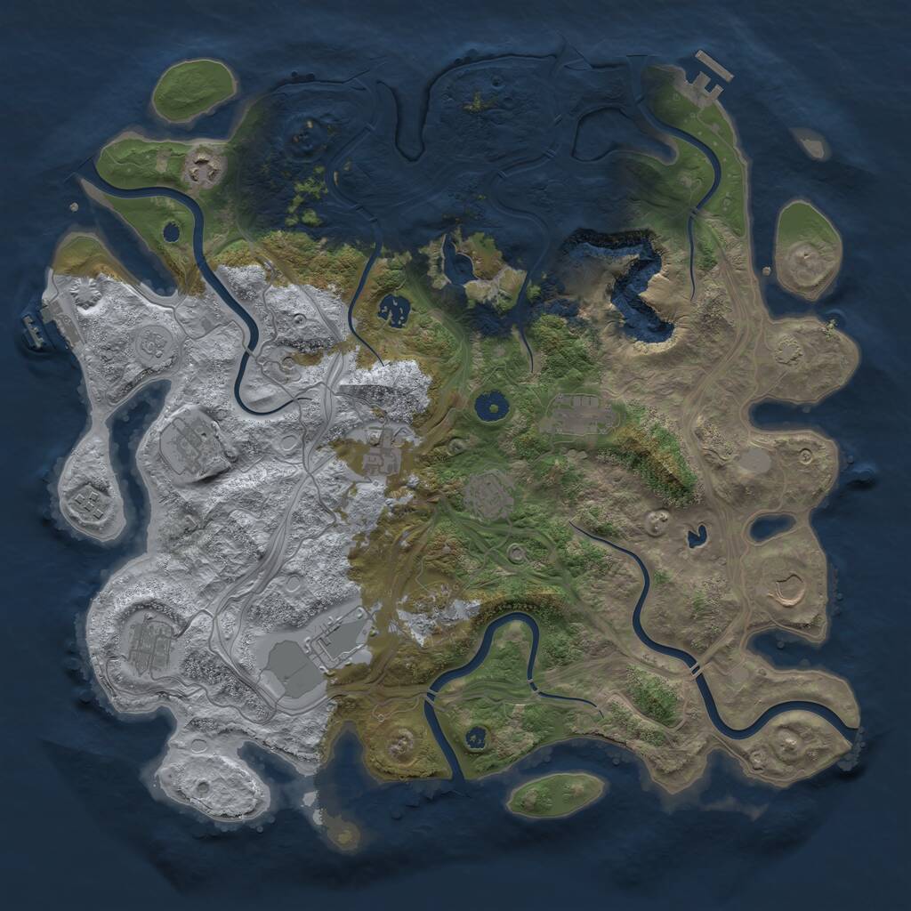 Rust Map: Procedural Map, Size: 4250, Seed: 682624313, 17 Monuments