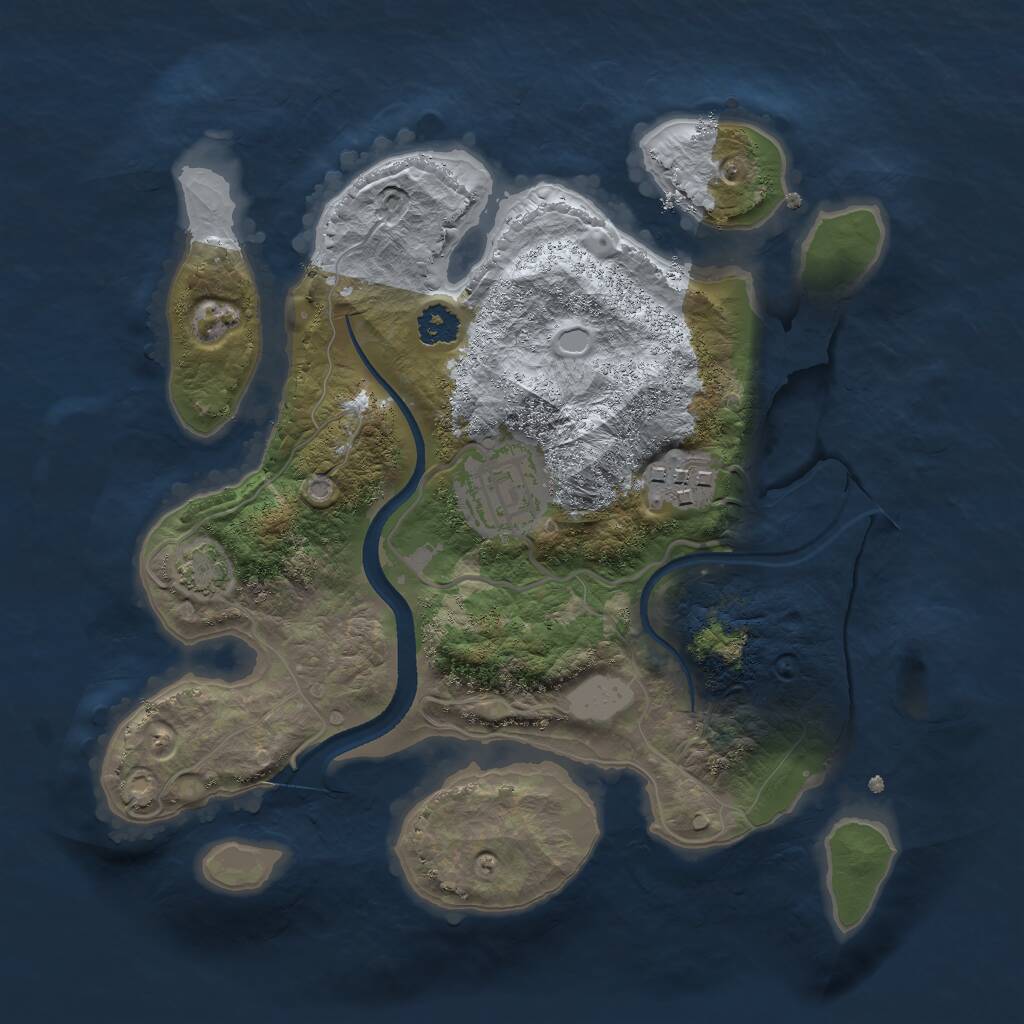 Rust Map: Procedural Map, Size: 2500, Seed: 546236795, 4 Monuments