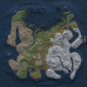 Thumbnail Rust Map: Procedural Map, Size: 3500, Seed: 1949498661, 13 Monuments