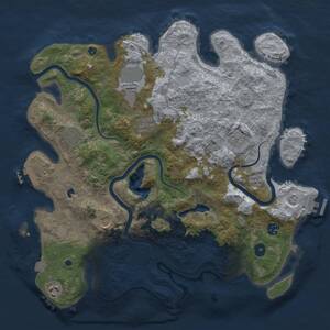 Thumbnail Rust Map: Procedural Map, Size: 4000, Seed: 101913605, 14 Monuments
