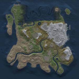 Thumbnail Rust Map: Procedural Map, Size: 3500, Seed: 1325243592, 15 Monuments