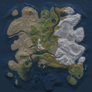 Thumbnail Rust Map: Procedural Map, Size: 3500, Seed: 430378522, 15 Monuments