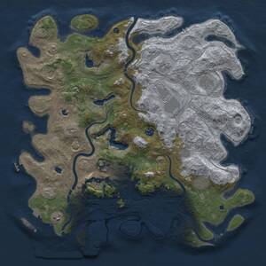 Thumbnail Rust Map: Procedural Map, Size: 4500, Seed: 1778364540, 16 Monuments