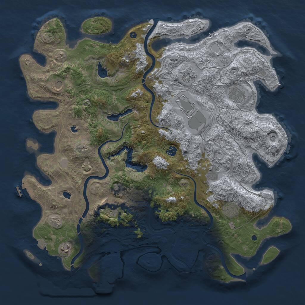Rust Map: Procedural Map, Size: 4500, Seed: 1778364540, 16 Monuments