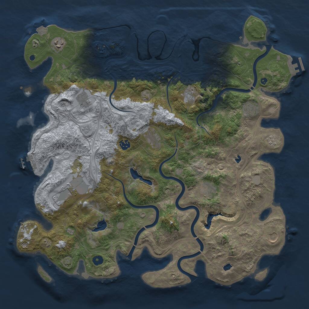 Rust Map: Procedural Map, Size: 4500, Seed: 337139121, 16 Monuments