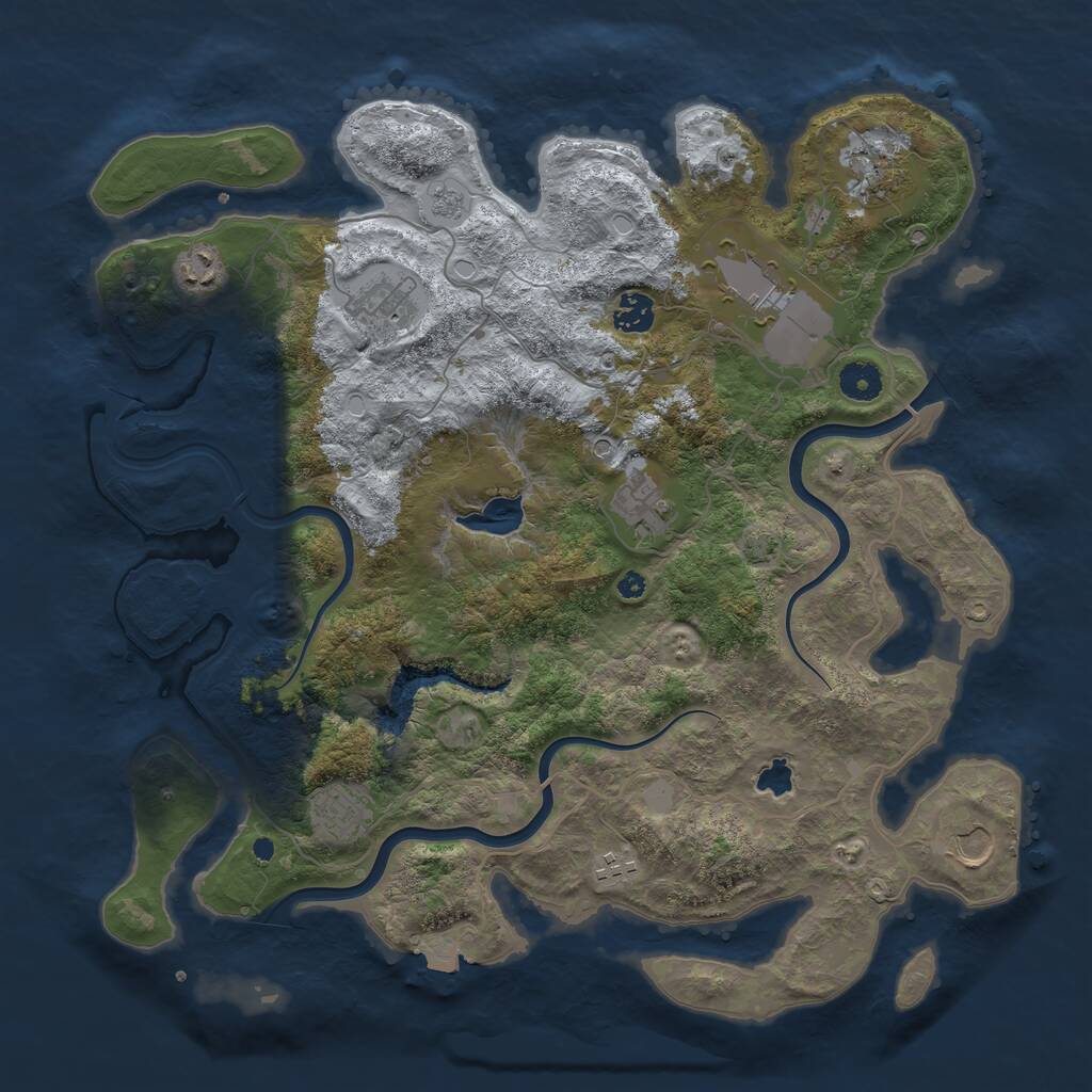 Rust Map: Procedural Map, Size: 4000, Seed: 87656969, 13 Monuments