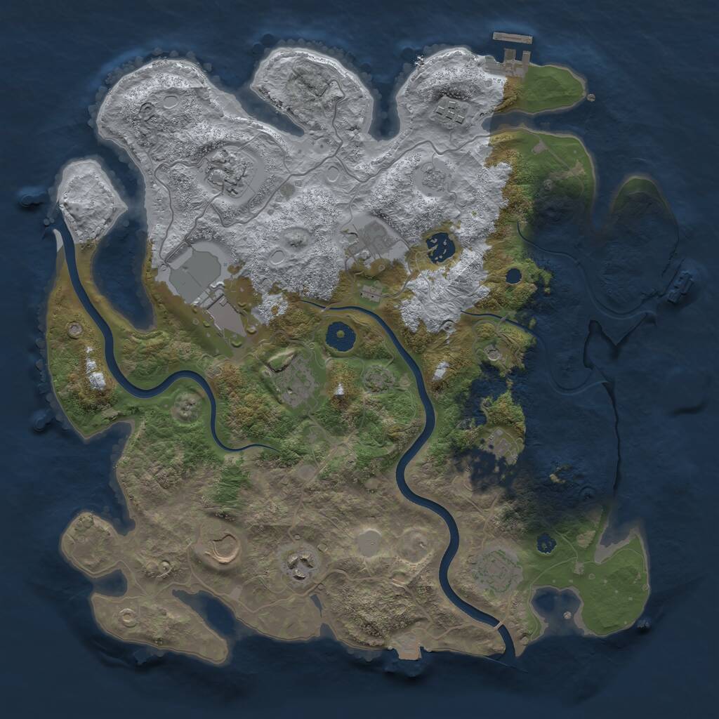 Rust Map: Procedural Map, Size: 3700, Seed: 1887766138, 16 Monuments