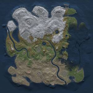 Thumbnail Rust Map: Procedural Map, Size: 3700, Seed: 1887766138, 16 Monuments