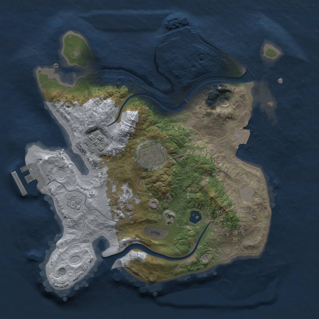 Rust Map: Procedural Map, Size: 2500, Seed: 625312, 8 Monuments