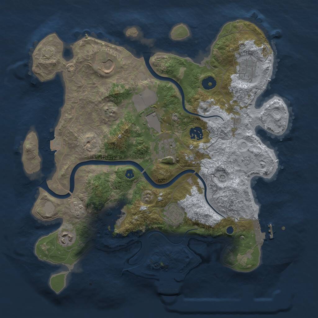 Rust Map: Procedural Map, Size: 3500, Seed: 567327863, 15 Monuments