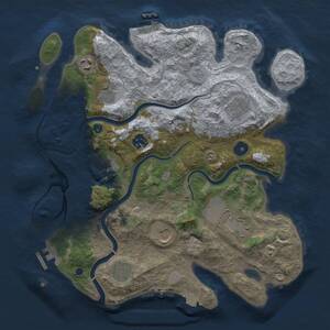 Thumbnail Rust Map: Procedural Map, Size: 3500, Seed: 14657, 15 Monuments