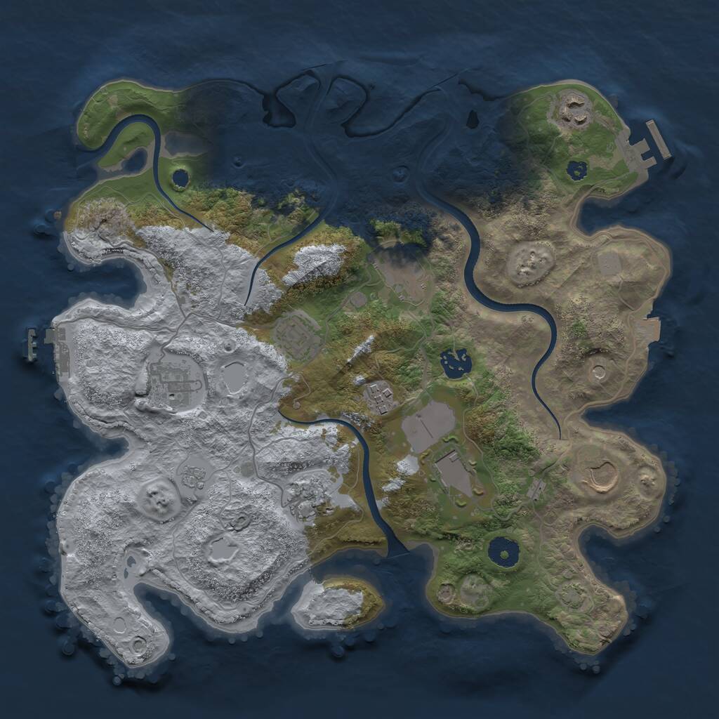 Rust Map: Procedural Map, Size: 3500, Seed: 539510926, 15 Monuments