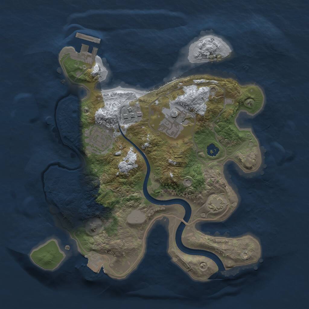 Rust Map: Procedural Map, Size: 2500, Seed: 1454910217, 6 Monuments