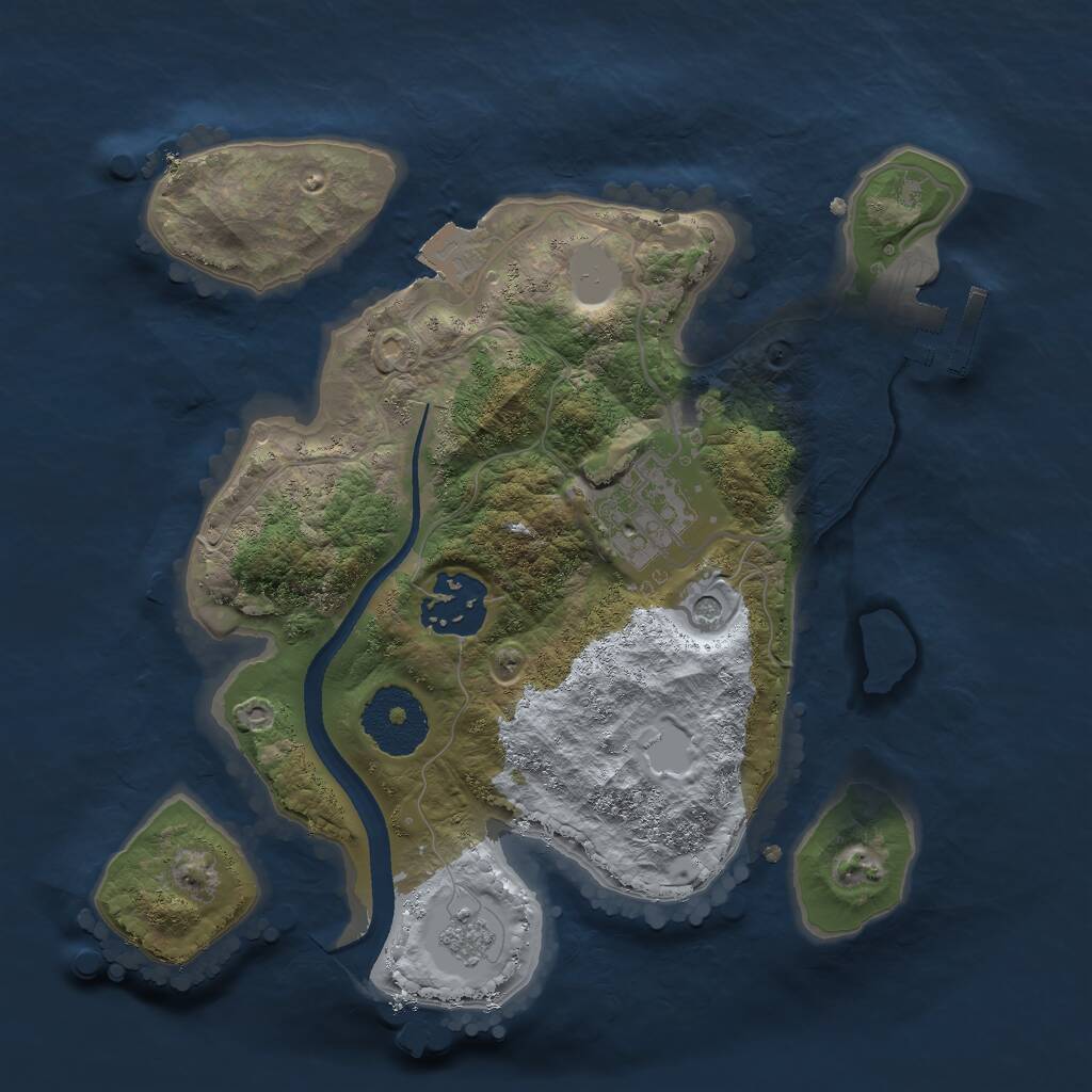 Rust Map: Procedural Map, Size: 2500, Seed: 1241636427, 6 Monuments