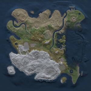 Thumbnail Rust Map: Procedural Map, Size: 3500, Seed: 1253315337, 16 Monuments